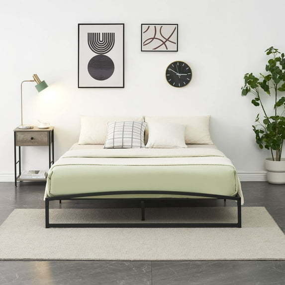 2024 New Full Size Heavy Duty Metal Platform Bed Frame, Low Profile Full Bed Frame, Mattresswith Steel Slats Support, No Box Spring Needed, Easy Assembly