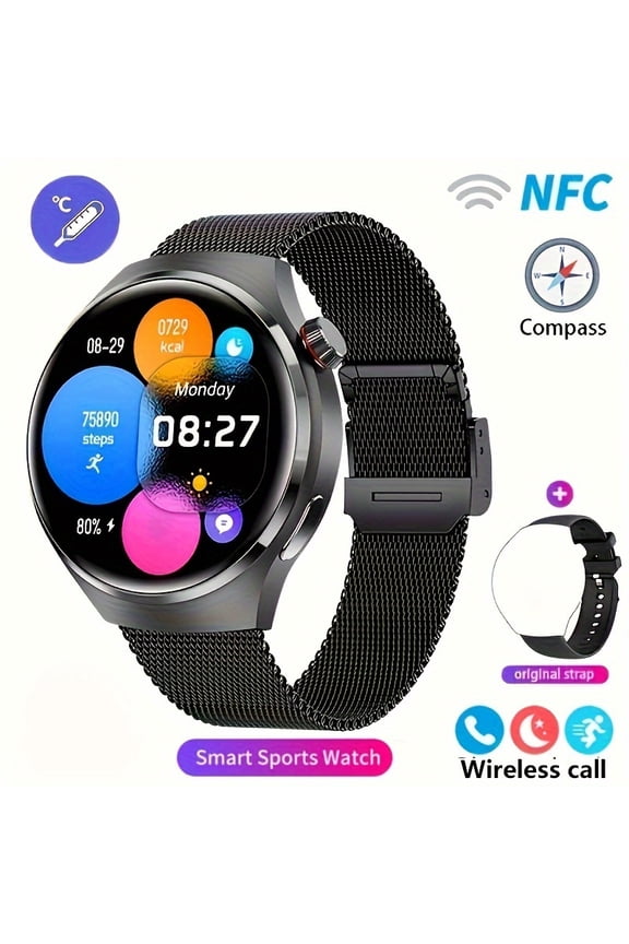 2024 New GPS Motion Trajectory Smart Watch Men NFC Wireless Call Men Watch 360*360 HD Screen Smartwatch Sports Fitness Tracker Outdoors Smart Watch For Men