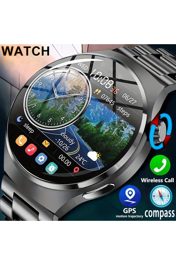 2024 New GPS Motion Trajectory Smart Watch Men NFC Wireless Call Men Watch 360*360 HD Screen Smartwatch Sports Fitness Tracker Outdoors Smart Watch For Men
