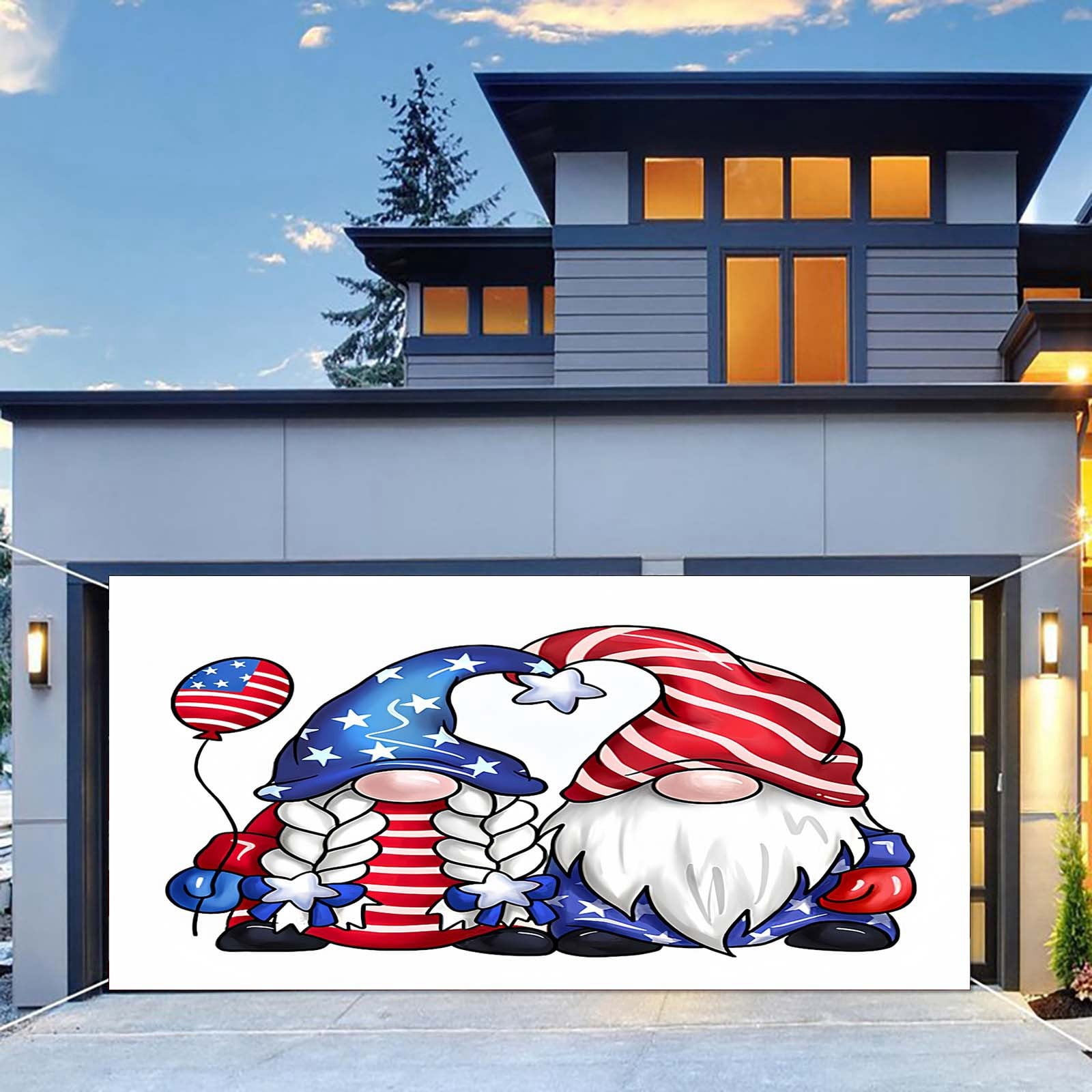 2024 New Gardening Supplies July 4th Garage Door Banner Cover Hanging