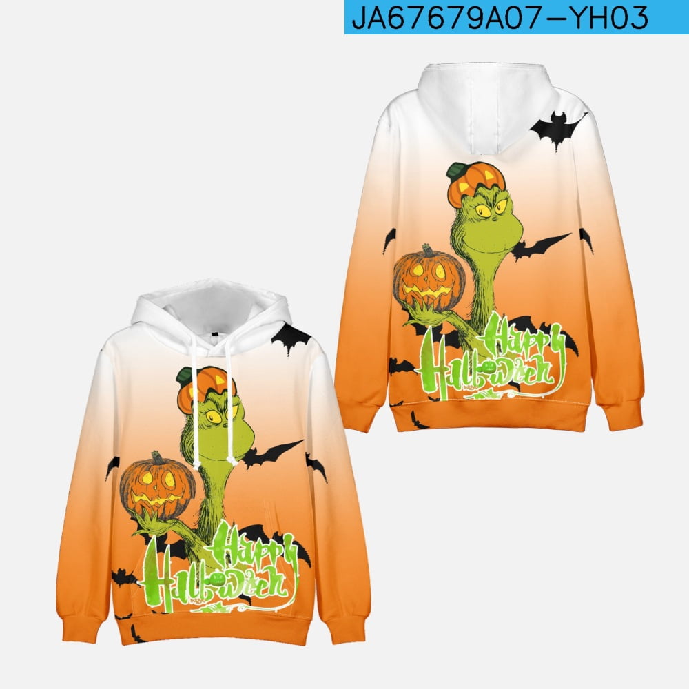 2024 New Green Furley Grinch hoodie around men's and women's street 3D