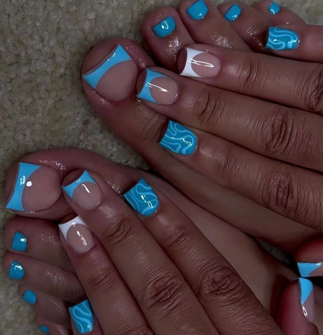 2024 New Hands and Feet Series Nail Art Combination Set Fresh Wearing Nail Removable Fake Nail Finished Wholesale