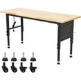 thumbnail image 1 of 2024 New 48" Heavy Duty Wood Work Bench, with Pegboard and Power Outlets, Adjustable Height, for Woodworking, Office, Workshop, 1 of 6