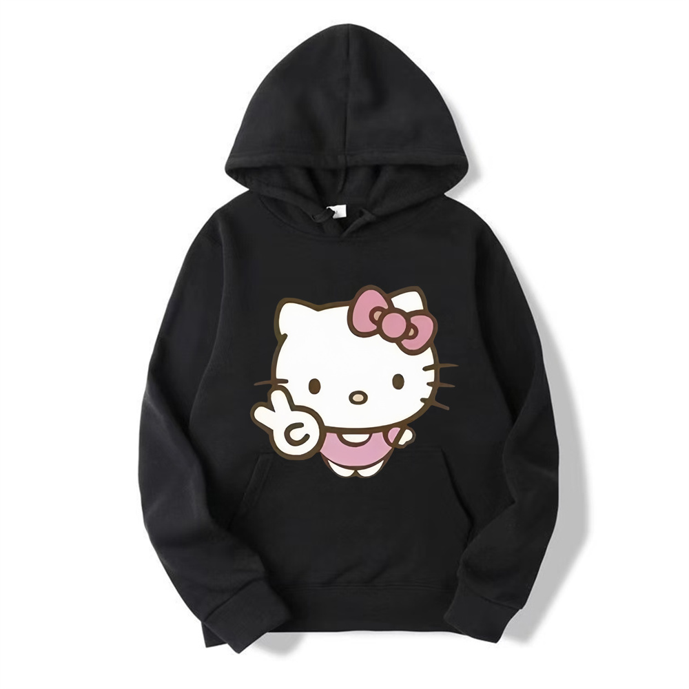 2025 New Hello Kitty Cartoon Family Women Hoodie Cartoon Anime Men