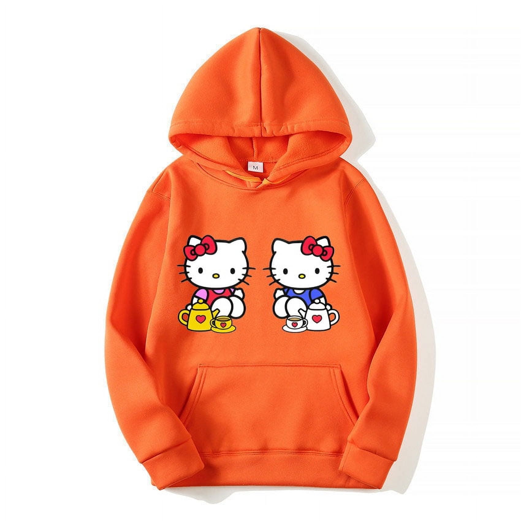 2024 New Hello Kitty Women Hoodie Cartoon Anime Men Oversized