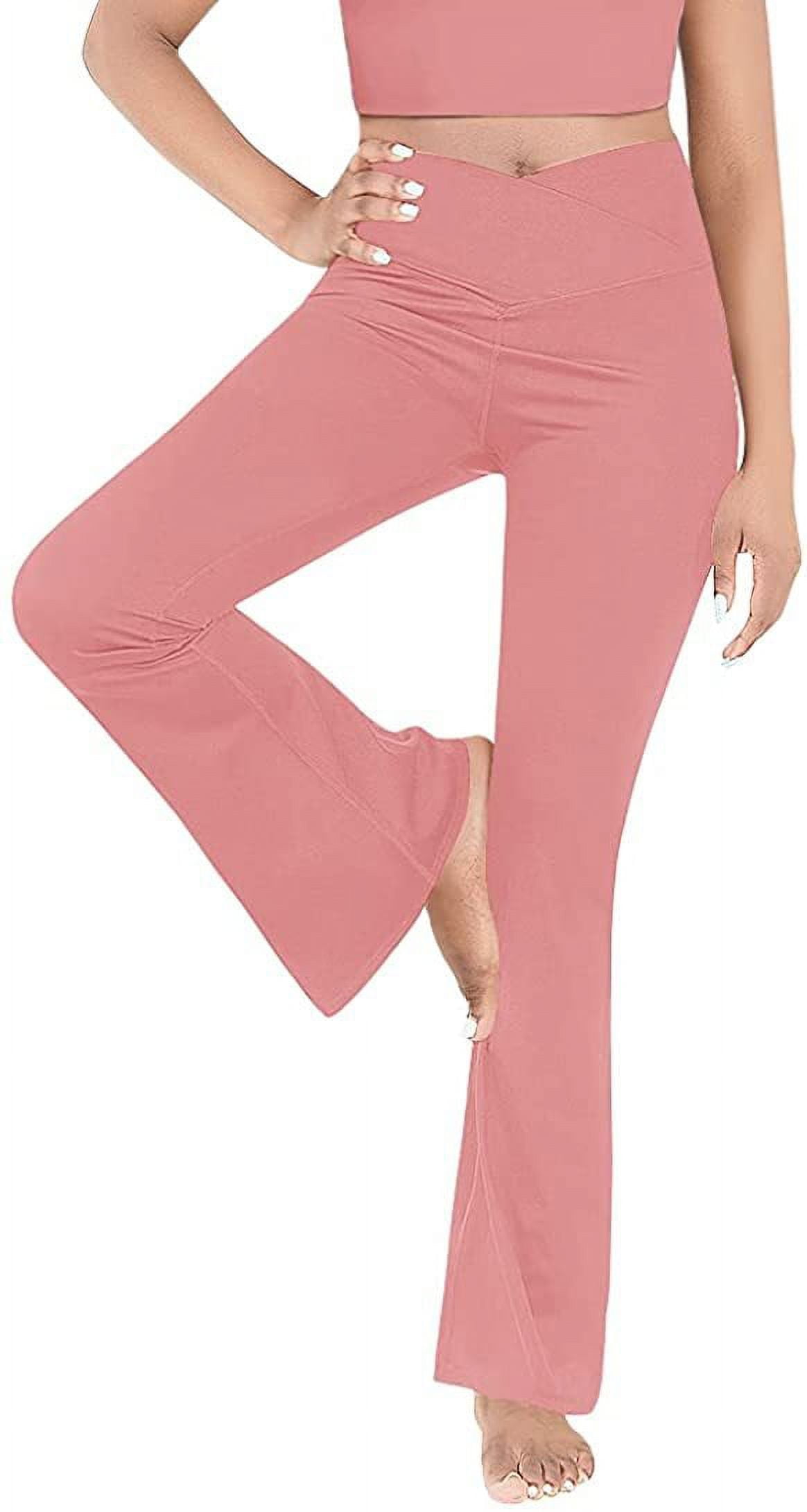 LMSXCT Women's Stretchy Bootcut Yoga Pants Solid High Waisted