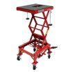 350 LBS Hydraulic Motorcycle Lift Table - Foot Operated Scissor Jack With Wheels, 13.78" To 34.25" Lift