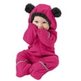 2024 New Infant Baby Girls Boys Winter Clothes Solid Cartoon Fleece