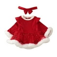 2024 New Infant Girls Long Sleeve Infant Girl Outfits Christmas Fleece