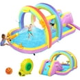 thumbnail image 1 of (2024 New) JOYMOR Inflatable Water Slide with Blower, Inflatable Kids Water Slide with Climbing Wall, Water Cannon, Splash Pool, Blow Up Water Slide for Kids Backyard Summer Party (Rainbow Style), 1 of 7
