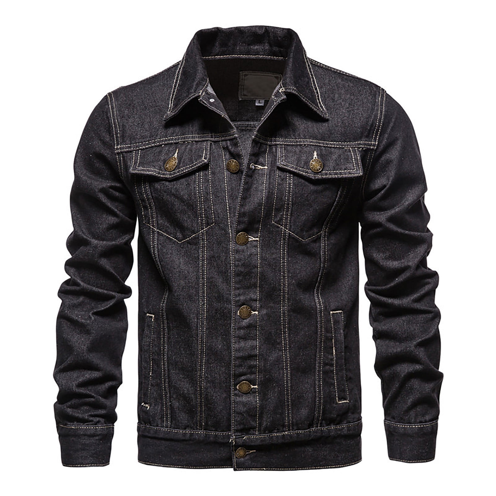 2024 New Jean Jacket for Men, Fashion Mens Lapel Denim Jacket Washed ...