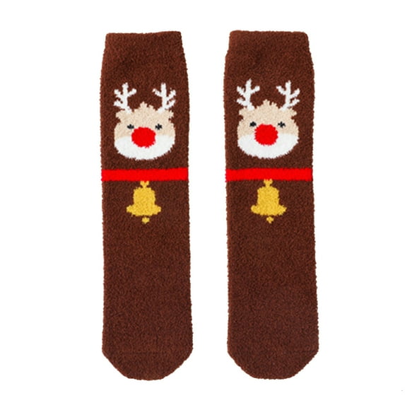 2024 New Kids Baby Girls Boys Neutral Baby Girl Christmas Fleece Warm Sleep Sounders Socks for Kids Long Socks Knee Socks Toddler Boy Slipper Stocking Soft Shoes Little Girl Socks No Show Socks Wigg