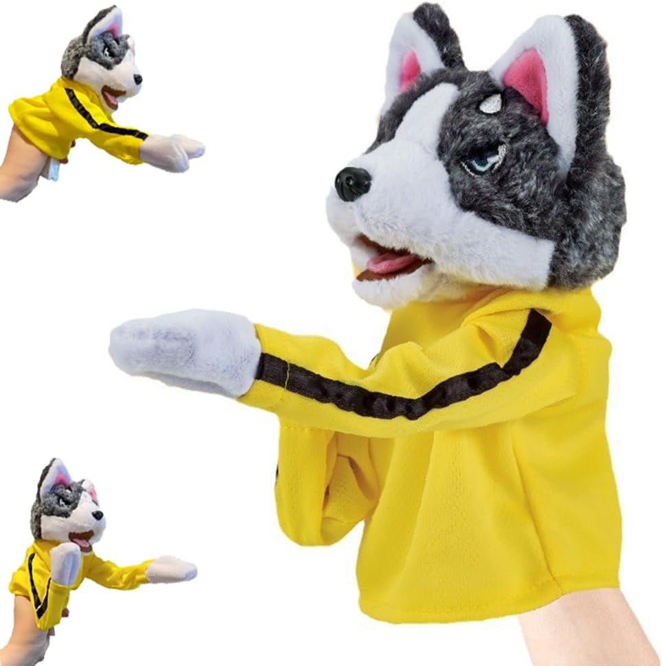 2024 New Kung Fu Animal Toy Husky Gloves Doll Children's Game Plush