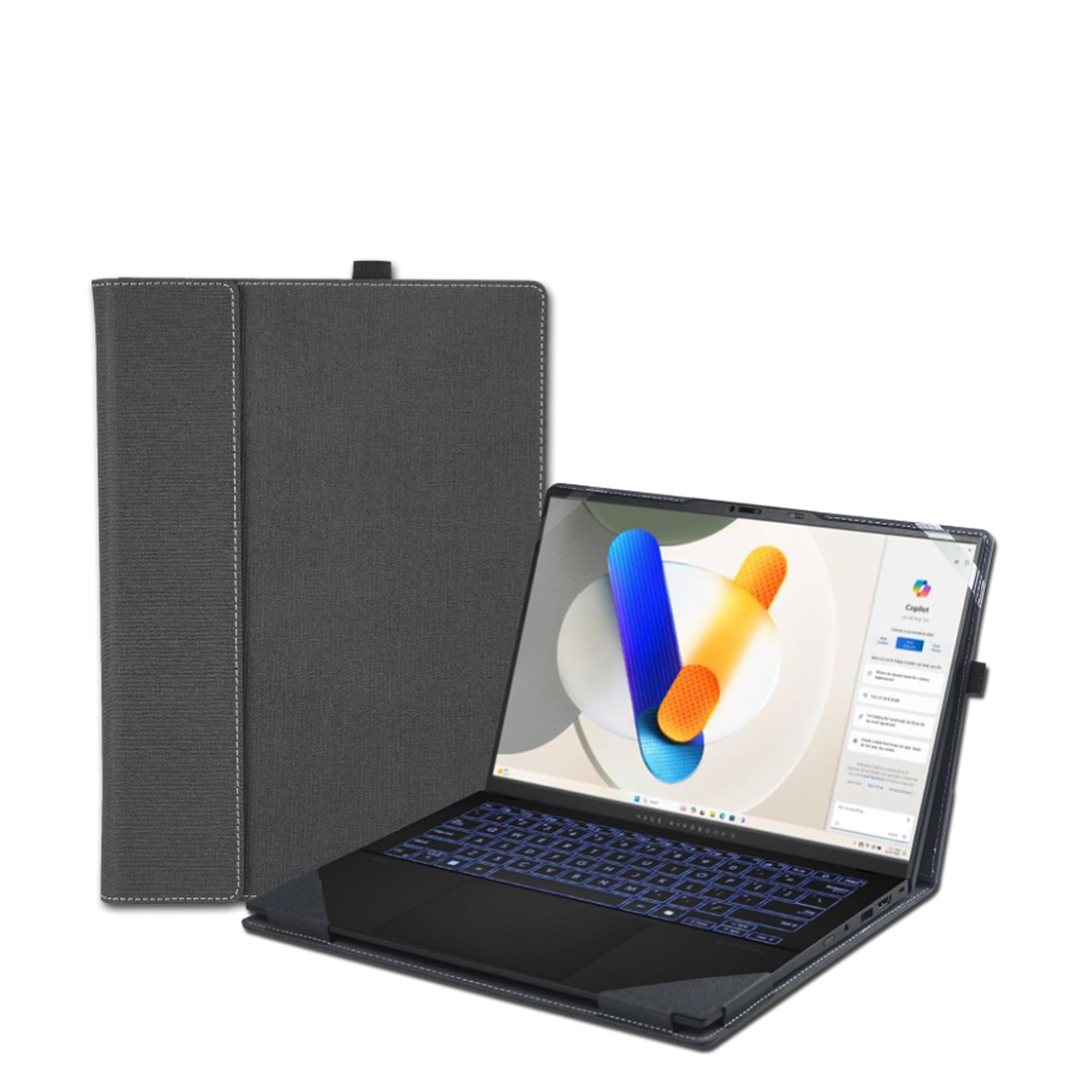2024 New Laptop Cover Case for 14 inch ASUS Zenbook 14 OLED UX3405 UM3406 & for Vivobook S 14 OLED S5406 M5406,PU Leather Protective Sleeve bag with Heat dissipation bracket