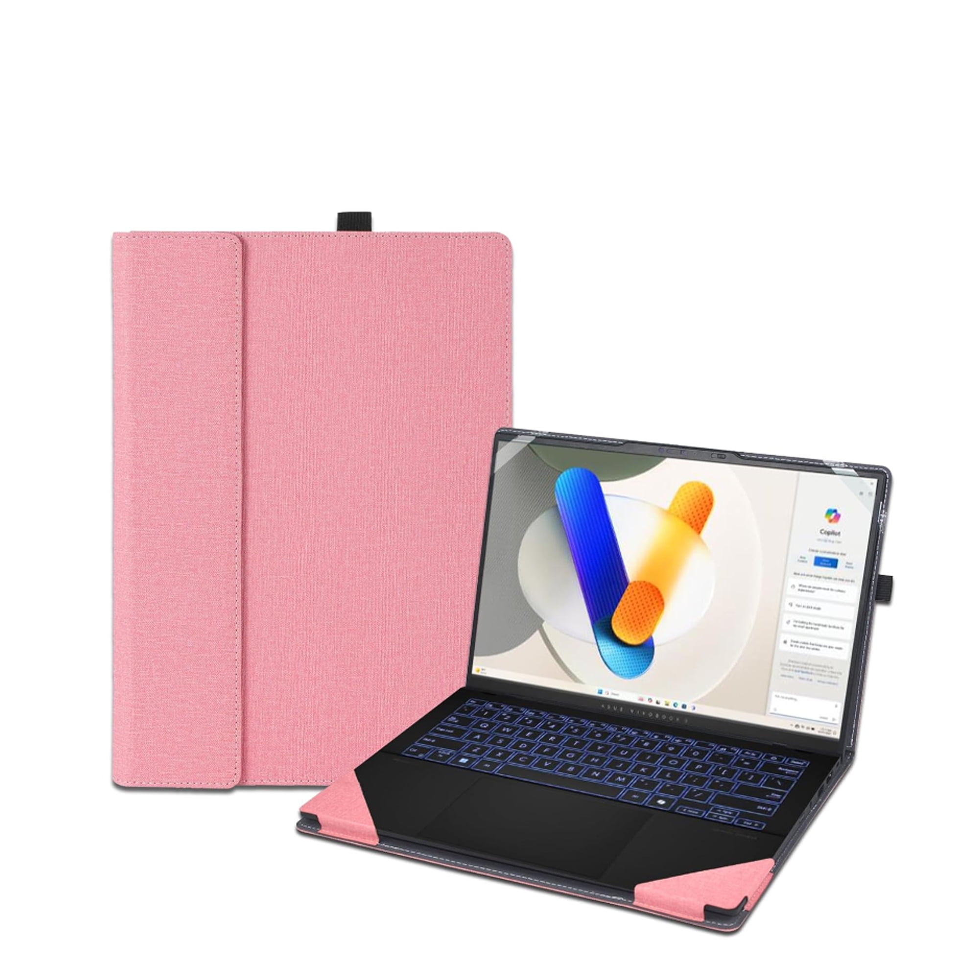 2024 New Laptop Cover Case for 14 inch ASUS Zenbook 14 OLED UX3405 UM3406 & for Vivobook S 14 OLED S5406 M5406,PU Leather Protective Sleeve bag with Heat dissipation bracket