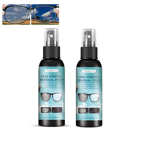 2024 New Lens Scratch Remover,2PC Repair Lens Glass Grinding Scratch,Glasses Cleaner Spray for Sunglasses Screen Cleaner Tools,100ml