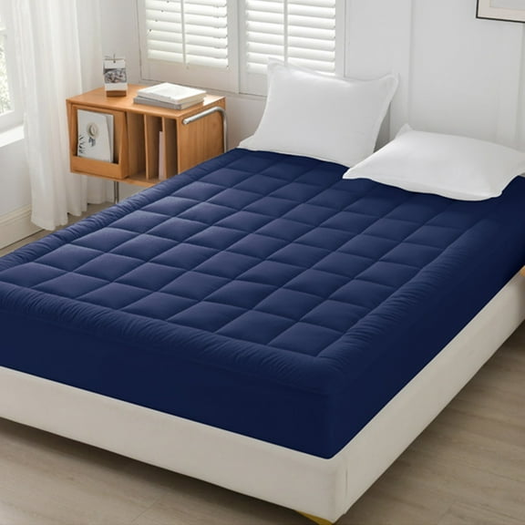 2024 New Mattress Pad Full Size - Elastic Quilted Fitted Full Mattress Topper, Breathable Cotton Mattress Topper, Noiseless Mattress Protector Cover Padded, Pillow Top Washable