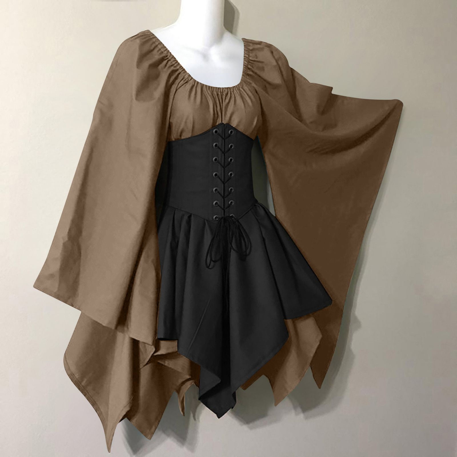 2024 New Medieval Costume for Womens Sleeveless Maxi Dress Trumpet ...