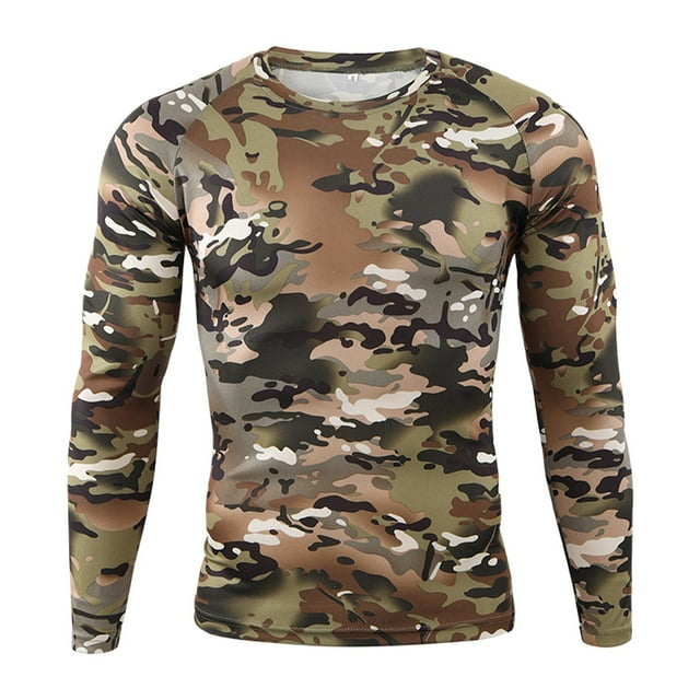 2024 New Men's Breathable Sports Camouflage Men's Casual Shirts Tight