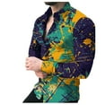 2024 New Men's Casual Tiedye Printed Mesh Sleeve Shirt Lapel Shirt