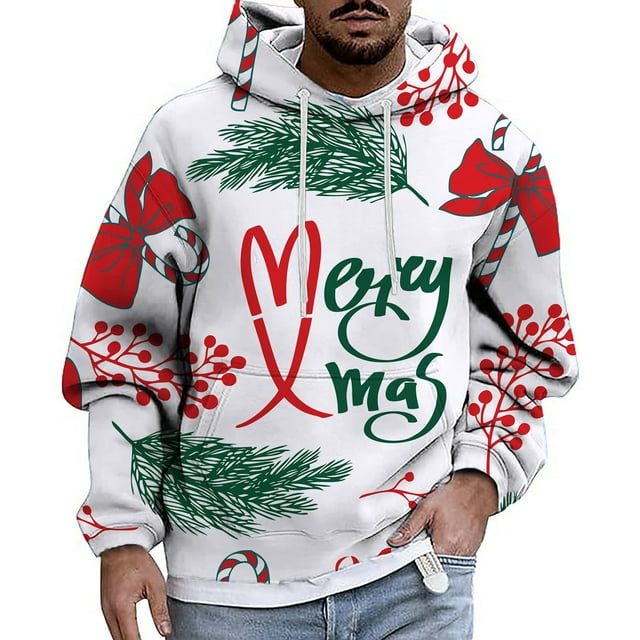 2024 New Men's Leisure Style Christmas Cool Hoodies for Men Print