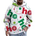 2024 New Men's Leisure Style Christmas Rose Hoodie Print Pullover