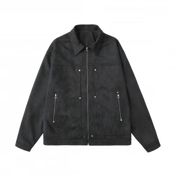 2024 New Men's Suede Winter Jacket High End Men's Loose Trendy Jacket