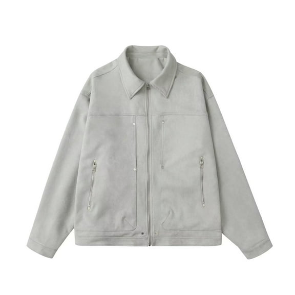 2024 New Men's Suede Winter Jacket High End Men's Loose Trendy Jacket