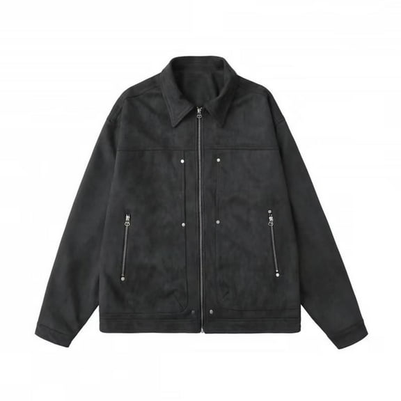 2024 New Men's Suede Winter Jacket High End Men's Loose Trendy Jacket