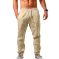 2024 New Men‘s Trousers Cotton Linen Pants Male Summer Solid Color