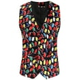 2024 New Mens Christmas Printed Pocket Jacket Pockets inside Buttons