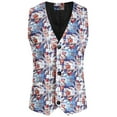 2024 New Mens Christmas Printed Pocket The Jacket Buttons Sleeveless V