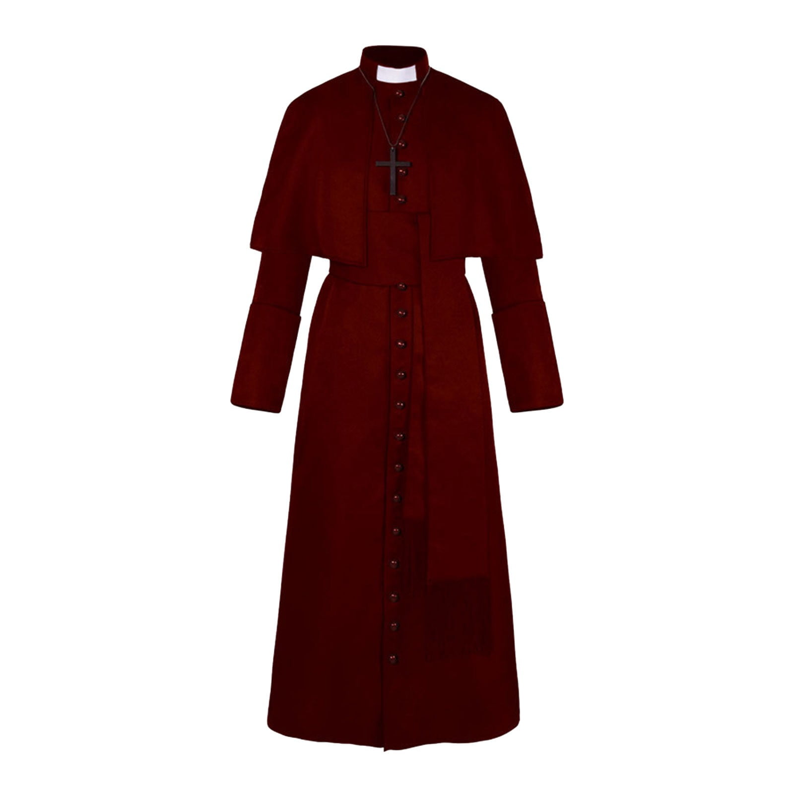 2024 New Mens Solid Color Pastor Men's Winter Coat Costume Halloween