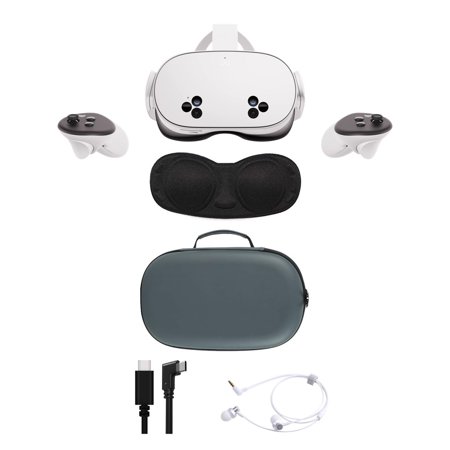 2024 New Meta Quest 3S All-In-One VR Headset 128GB Virtual Reality with Advanced Touch Plus Controllers, 1832x1920 up to 120 Hz Refresh Rate LCD, Enhanced Graphics, Mytrix Case, Cable & Earphone