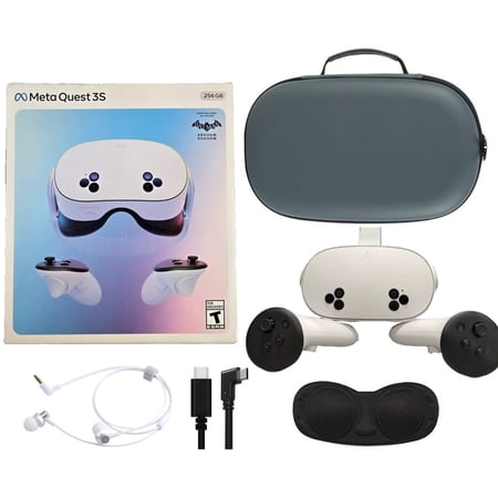 2024 New Meta Quest 3S All-In-One VR Headset 256GB Virtual Reality with Advanced Touch Plus Controllers, 1832x1920 up to 120 Hz Refresh Rate LCD, Enhanced Graphics, Mytrix Case, Cable & Earphone