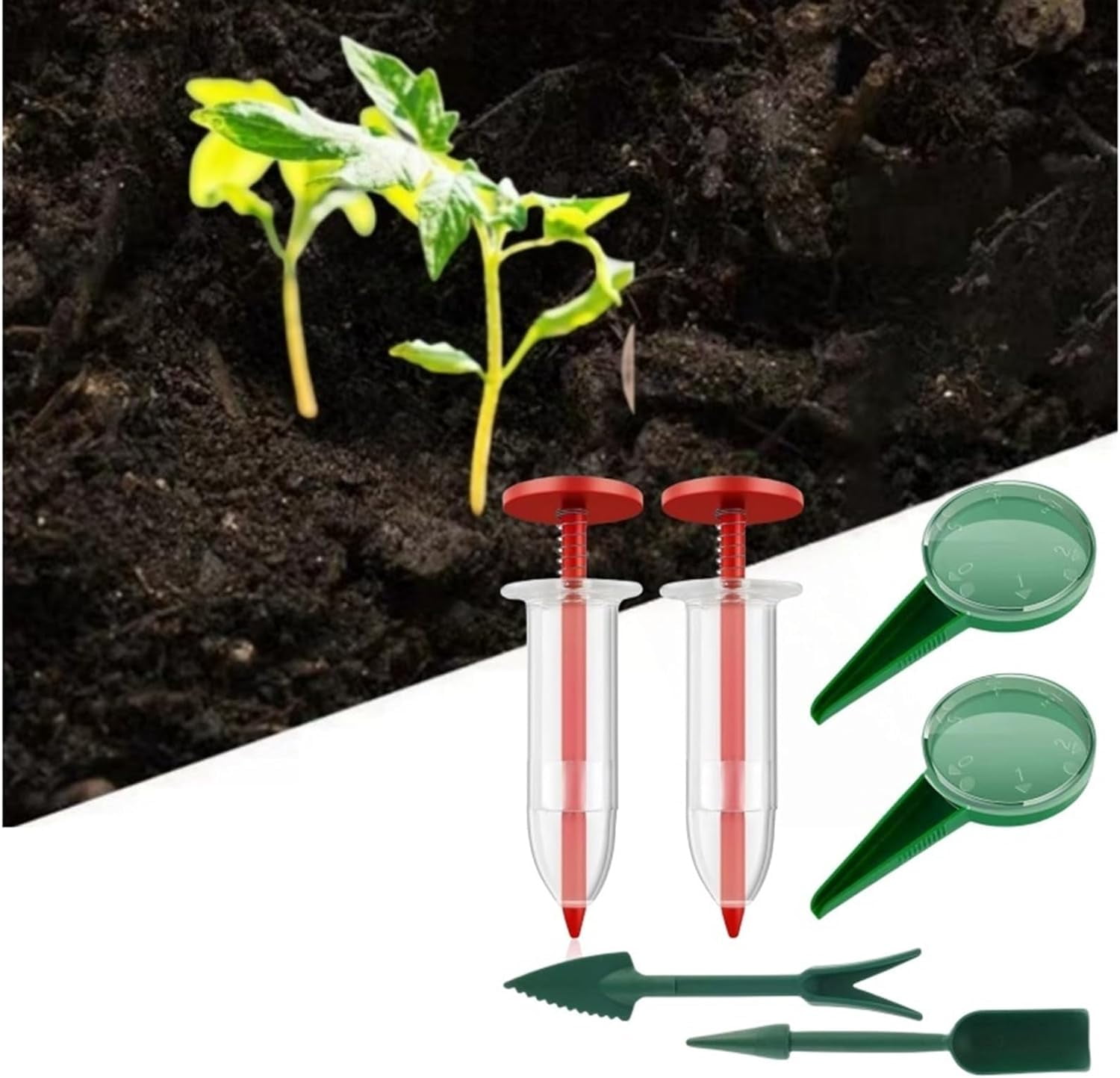 2024 New Mini Sowing Seed Dispenser， 6 PCS Small Seed Planter Tool ...