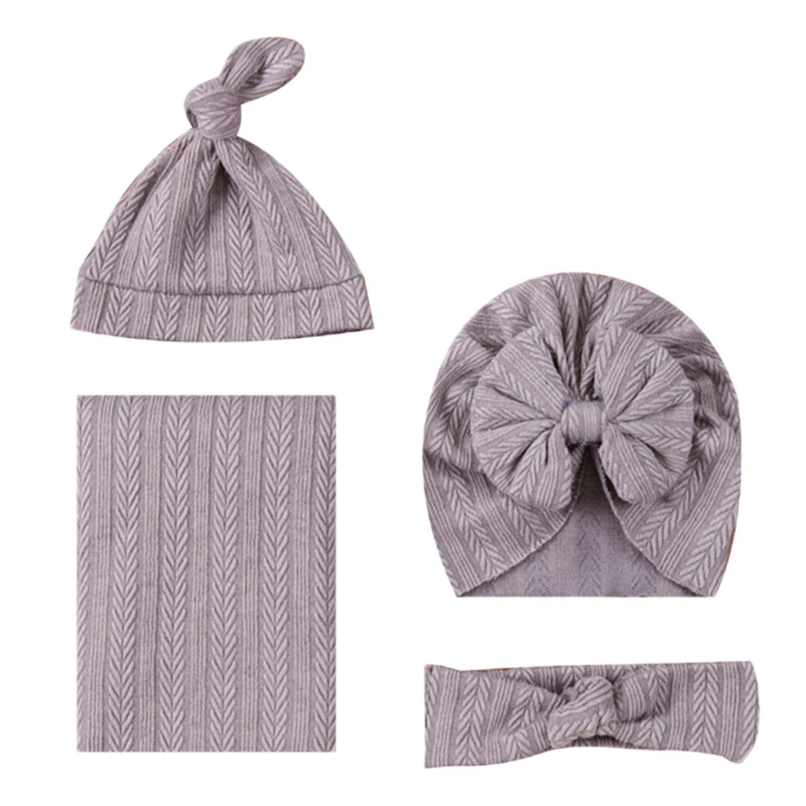 2024 New Model Wrap Blanket Baby Turban Hat Bowknot Headband Blanket