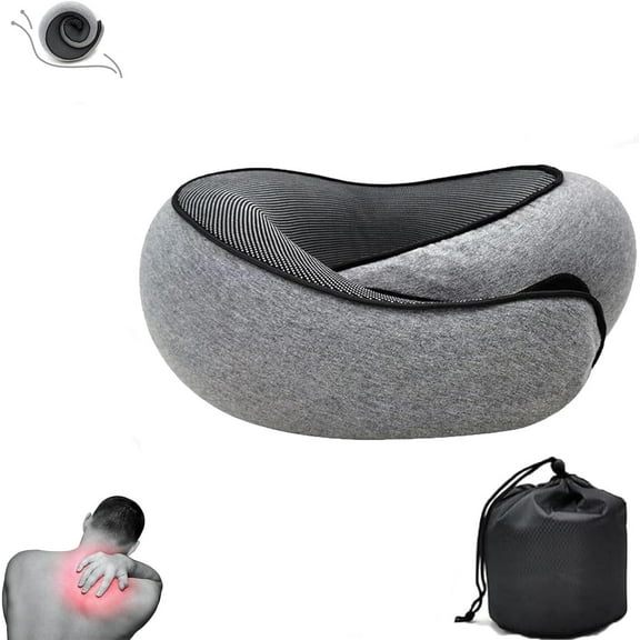 2024 New Neck Pillow, Travel Neck Pillow, Aircraft Memory Foam Travel Neck Pillow (Grey)