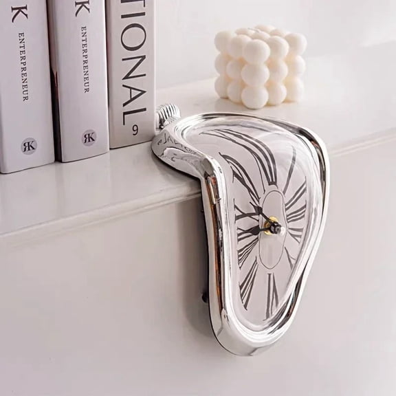 2024 New Novel Surreal Melting Distorted Wall Clocks Surrealist Salvador Dali Style Wall Watch Decoration Gift Home Garden