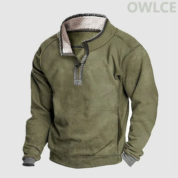 2024 New Pattern print casual polo collar zip men's sweater hoodie menswear