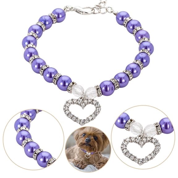 2024 New Pearls and Dog Leopard Bow Tie Dog Collar Pet Dog Chain Dog Bow Ties for Large Dogs Cat Collar Adjustable Dog Miniature Cow Bells for Dogs Collar Flash Dog Collar