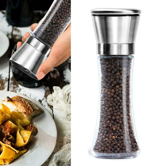 2024 New Pepper Grinder - Easy Grip Pepper Mill Grinder or Salt Grinder Refillable - Stainless Steel Peppercorn Grinder with Upgraded Grinding Precision