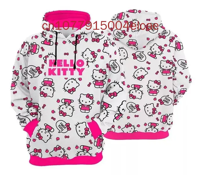 2024 New Personalized Hello Kitty Hoodie 3d Printed Casual Street