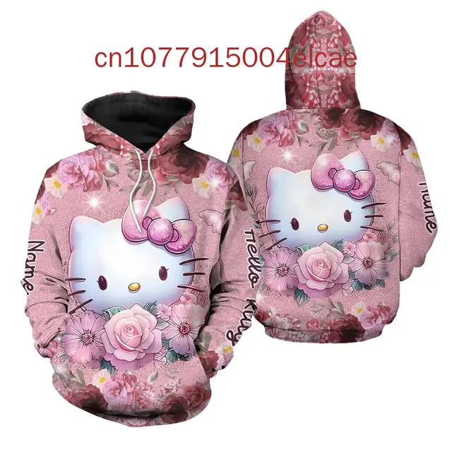 2024 New Personalized Hello Kitty Hoodie 3d Printed Casual Street