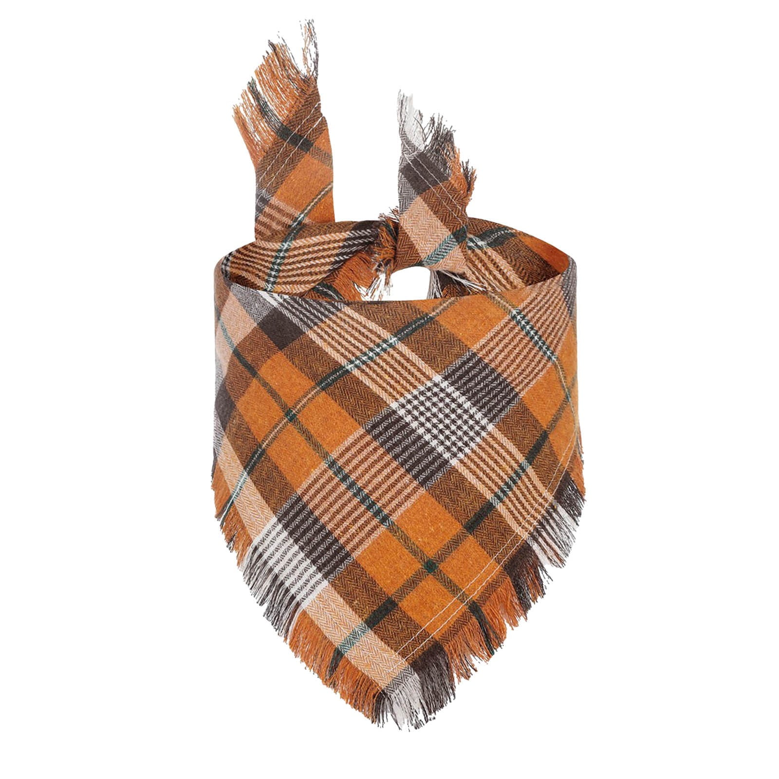 2024 New Pet SuppliesDog Bandana With Tassels Edges Plaid Dog Scarf Bib