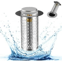 2024 New Pop Up Bathroom Sink Drain Strainer Hair Catcher, Sink Drain Stopper with Removable Stainless Steel Filter Basket,for US Bathroom Sink Stopper Replacement (1PCS)