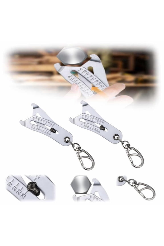 2024 New Portable Precise Thread Size Checker Keychain, Nut and Bolt Thread Checker Inch and Metric, Bolt Size and Thread Identifier Gauges, Quick Hand Measuring Tool (1 PCS)