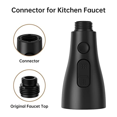 2024 New Pull Down Kitchen Faucet Head Replacement for Kitchen Faucet, 3-Modes & 7 Adapters Brushed Nickel Finished