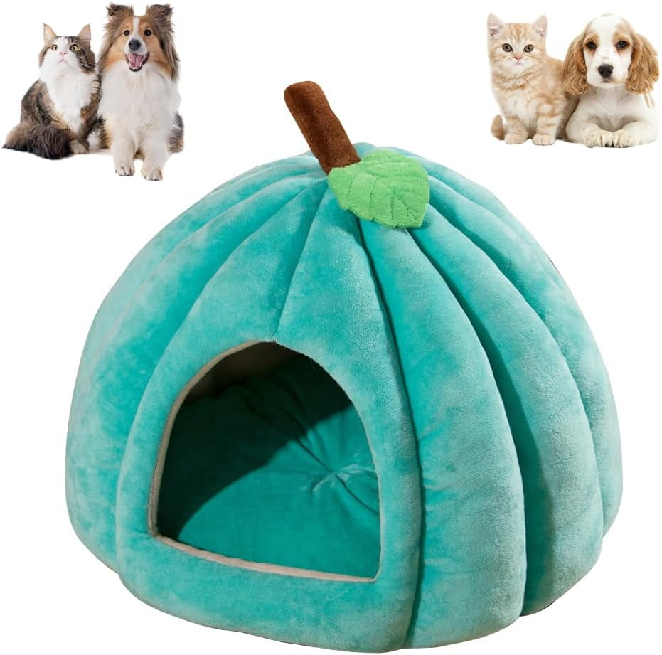 Kürbis Katzenbett Höhle - Weiches Halloween Pet Bed Für Katzen & Kleine Hunde