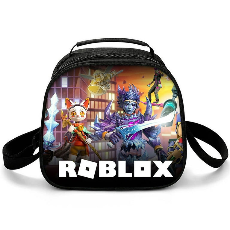 2024 New Roblox lunch bag elementary school picnic bag round ice pack Roblox printed shoulder bag children s cartoon DIY Crossbody shoulder bag Walmart